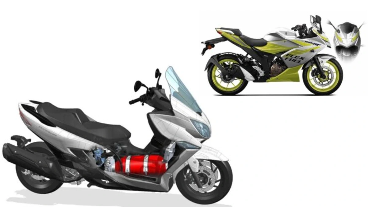 Suzuki Burgman hydrogen scooter prototype displayed at Japan Mobility Show