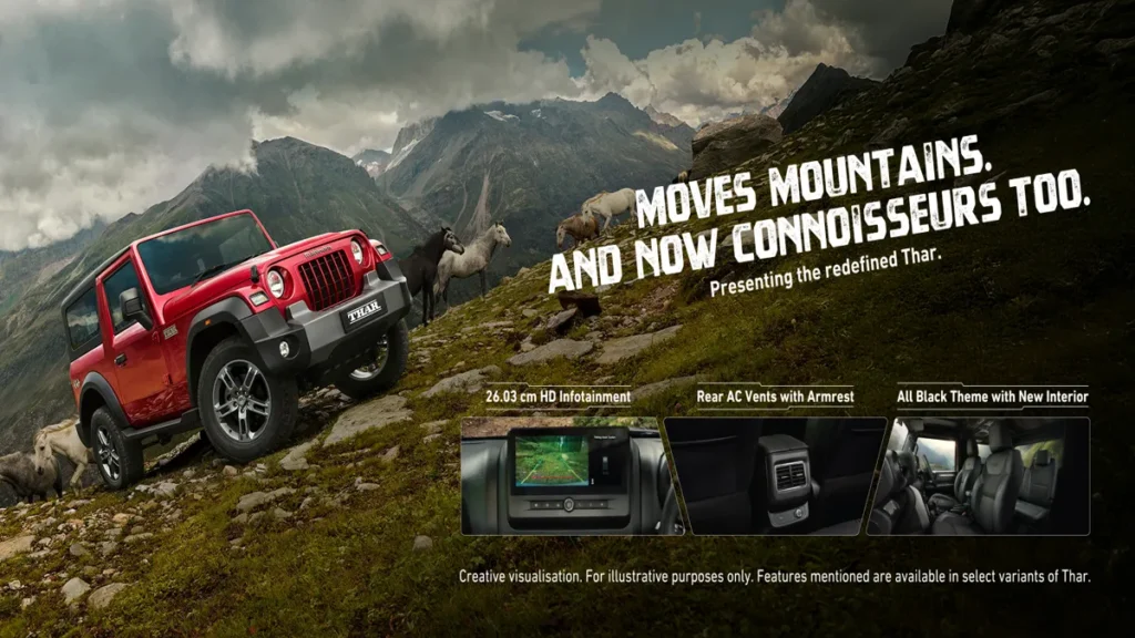 2025 Mahindra Thar facelift exterior view — new Thar facelift prices and design