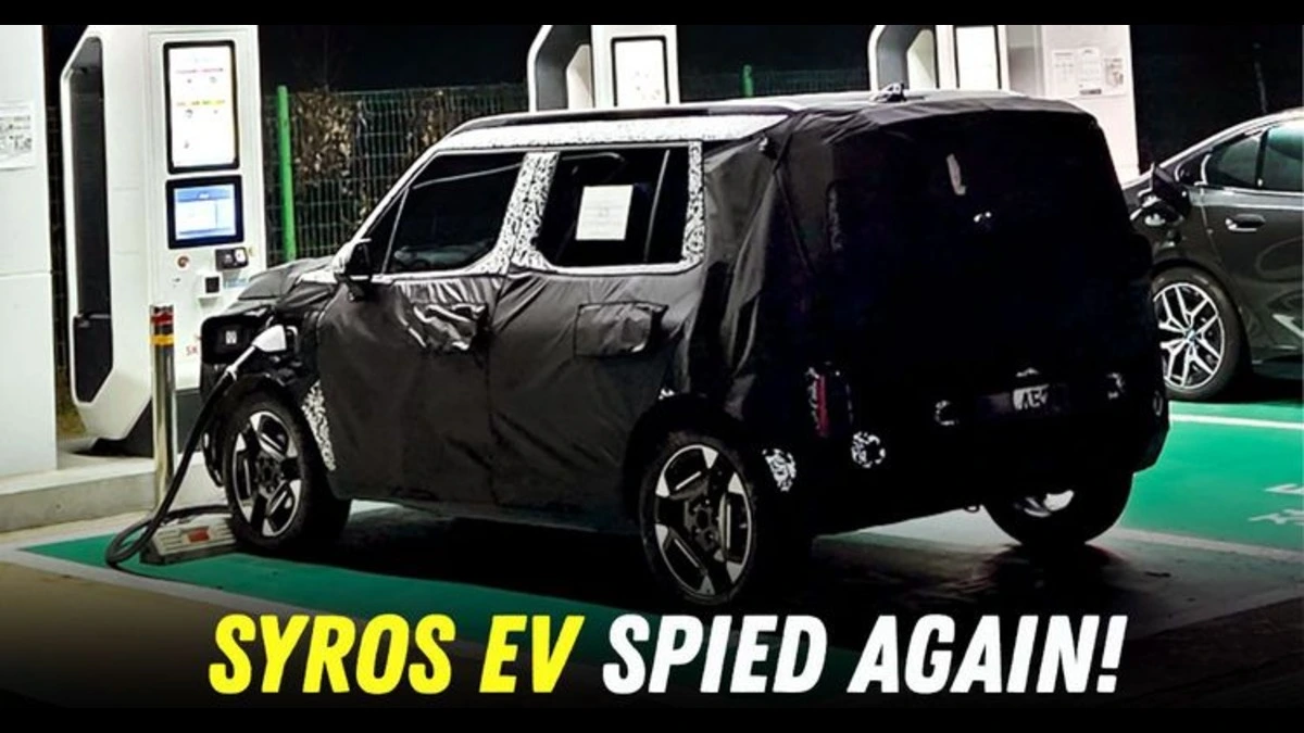 Kia Syros EV 2026 Spied Charging Up